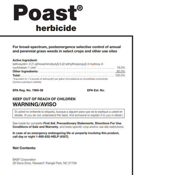 Poast Herbicide Label