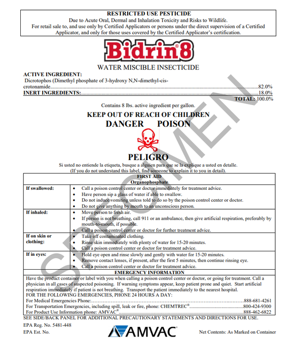 Bidrin Insecticide Label